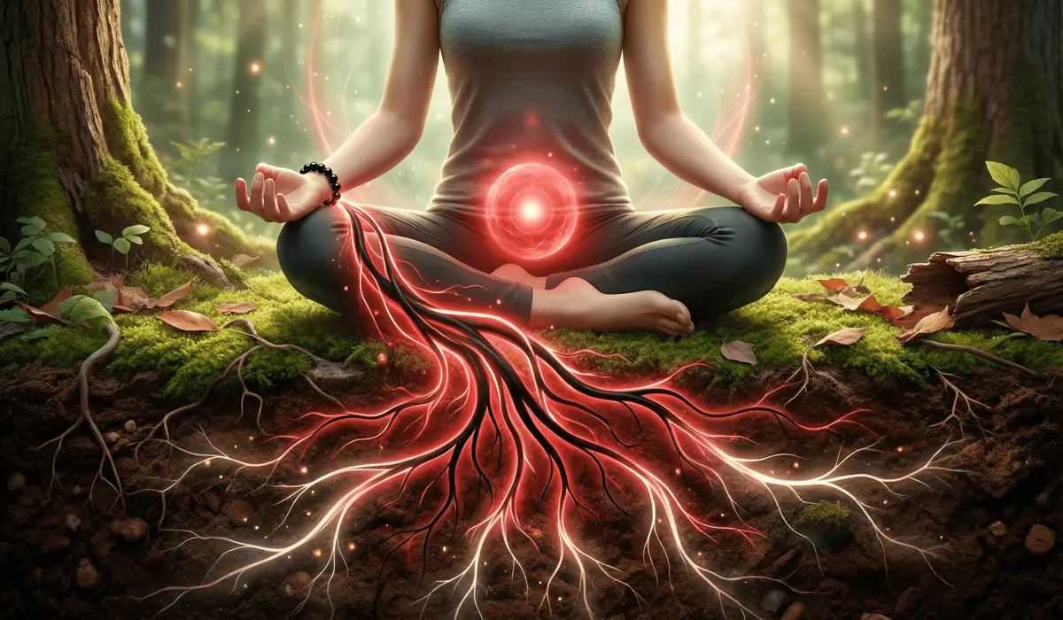 Which Hand to Wear a Black Tourmaline Bracelet: Left or Right Wrist? 1 - Buddha Bodhis Spiritual illustration of black tourmaline bracelet promoting root chakra grounding and energetic stability.