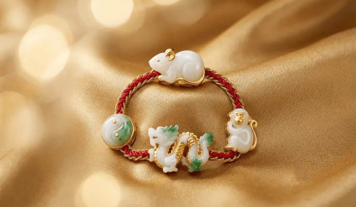 The Five Elements of the Chinese Zodiac: Personality, Compatibility, and Meanings 3 - Buddha Bodhis Zodiac compatibility jewelry featuring the Triple Harmony signs of the Rat, Dragon, and Monkey.
