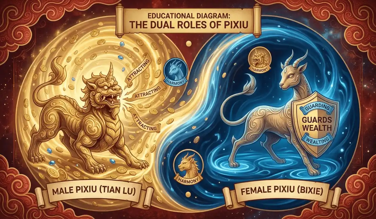 The Meaning and Benefits of the Double Pixiu Bracelet: A Guide to Prosperity 1 - Buddha Bodhis Symbolic representation of Male and Female Pixiu (Tian Lu and Bixie) creating Yin Yang balance for financial security.