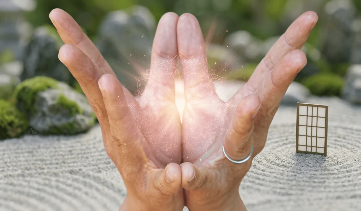 The Spiritual Meaning of the Lotus Flower: Finding Purity in the Mud 3 - Buddha Bodhis Close-up of the Padma Mudra hand gesture used in meditation to cultivate emotional resilience and spiritual awakening.