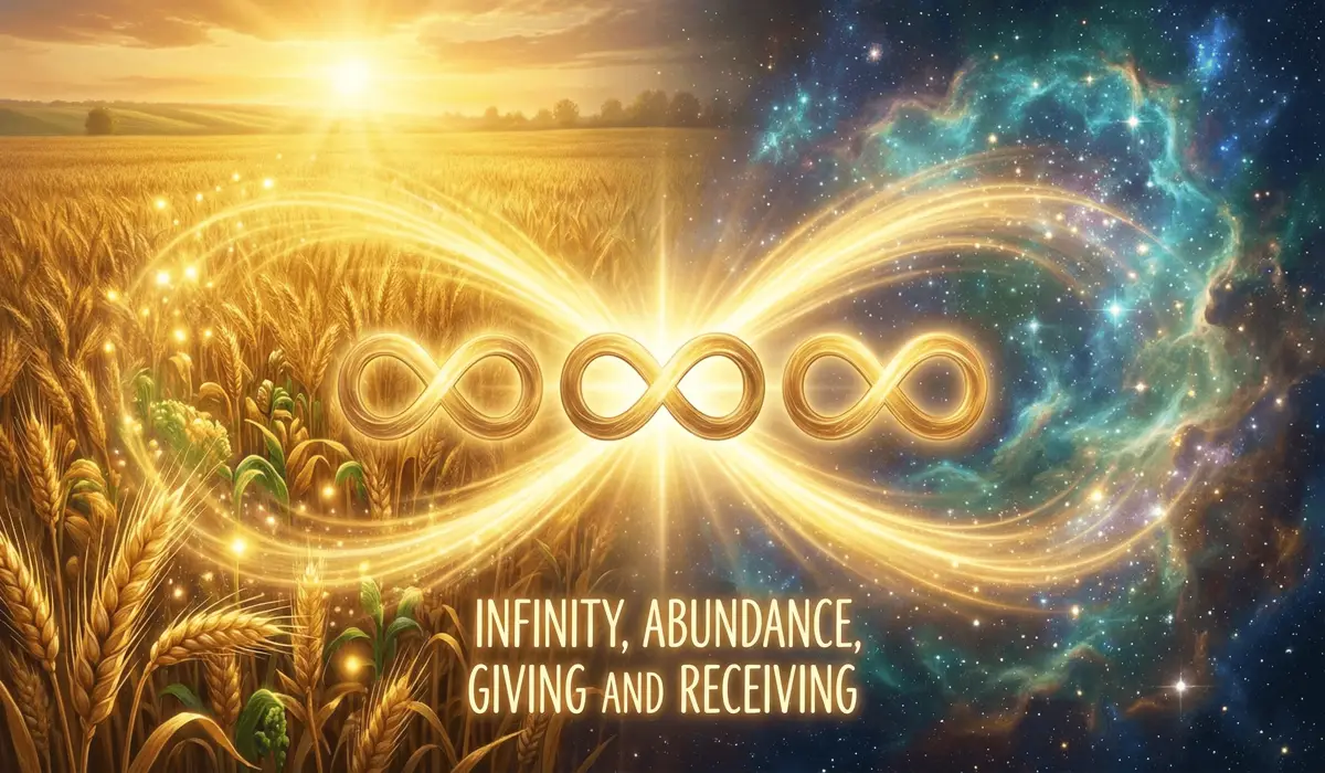 888 Angel Number Bracelet Meaning: Symbolism for Abundance and Prosperity 1 - Buddha Bodhis Spiritual illustration of 888 angel number symbolism showing the connection between infinity, divine energy, and financial harvest.