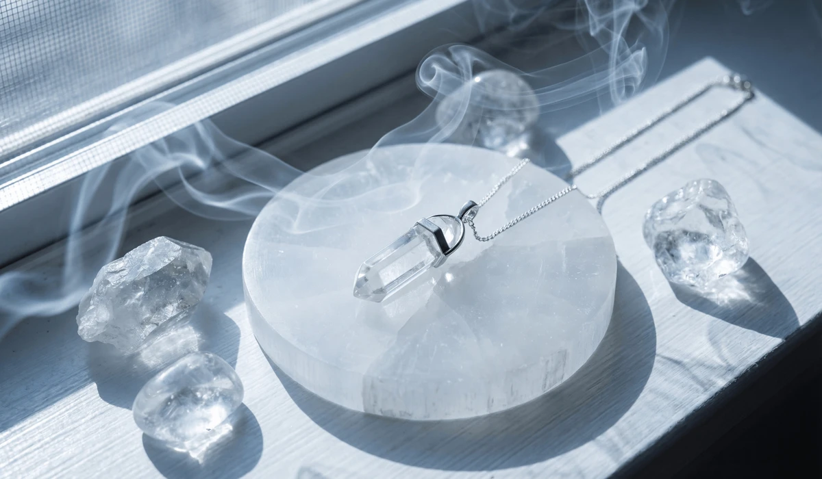 The Meaning of 555 Angel Number Jewelry: Embracing Change and Transformation 3 - Buddha Bodhis Cleansing and charging 555 angel number jewelry with sage and selenite crystals.