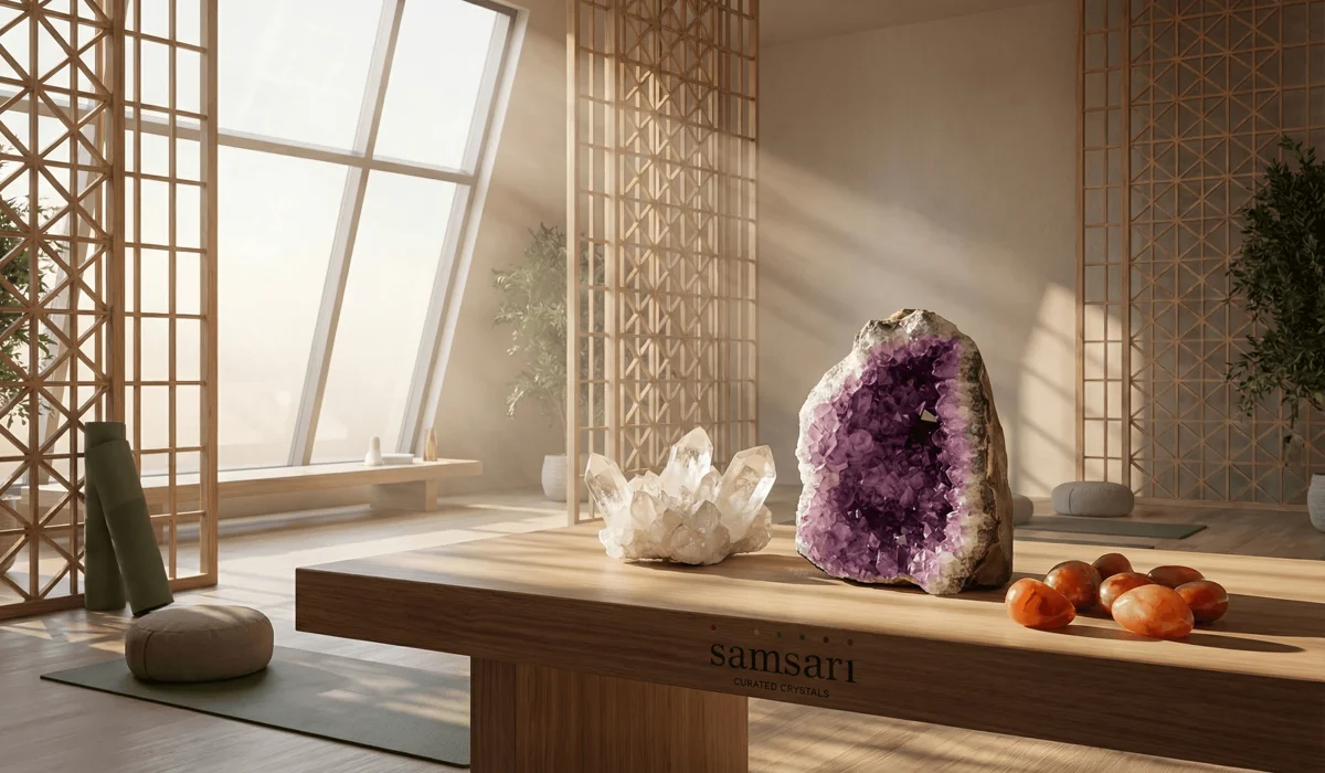 The Complete 2026 Guide to Healing Crystals: Best Stones for Emotional and Physical Wellness - Buddha Bodhis A curated collection of healing crystals for 2026 emotional and physical wellness featuring Amethyst and Clear Quartz.