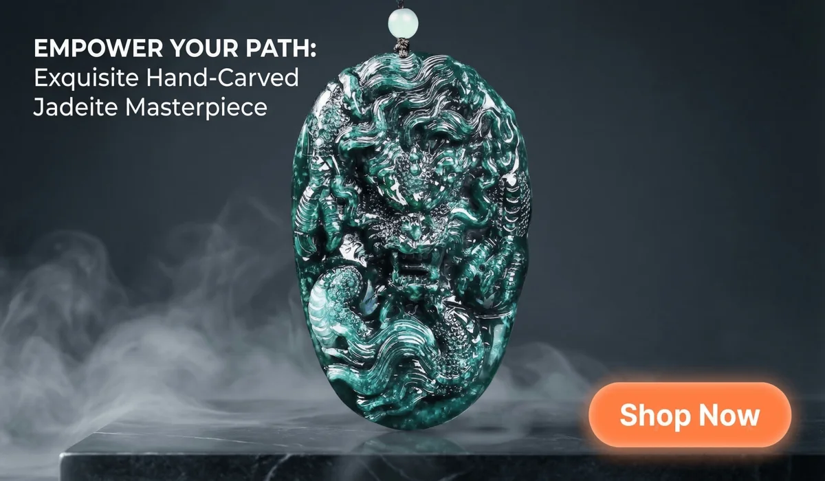 Men's Dragon Jewelry: The Meaning of Strength, Luck, and Status 2 - Buddha Bodhis 88g Heavyweight Natural Green Jadeite Dragon Pendant, 3D High-Relief Hand-Carved Amulet for Success and Protection, Luxury Gemstone Jewelry SEO Image