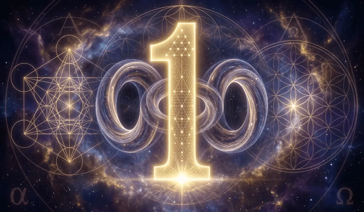 Angel Number 1010 Meaning: Spiritual Awakening, Love, and Trusting Your Path - Buddha Bodhis Sacred geometry representation of Angel Number 1010 featuring Pythagorean Monad and cosmic portals for spiritual awakening.