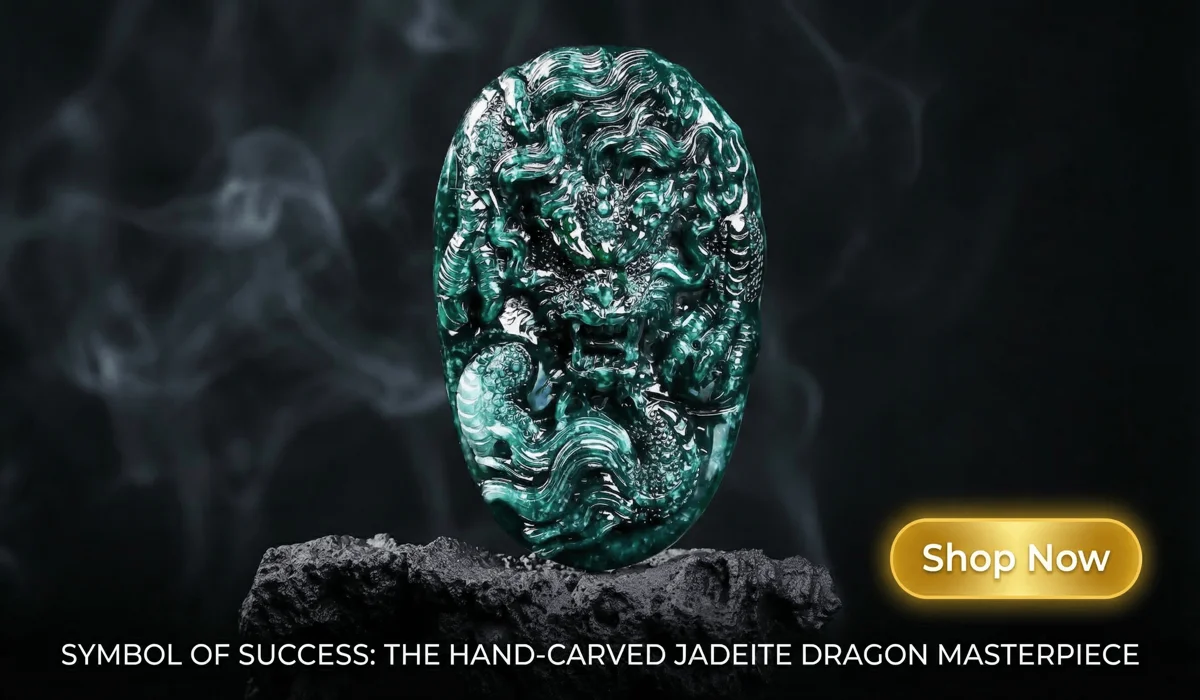 Dragon Jewelry for Protection: Meaning and Benefits of Warding Off Negative Energy 2 - Buddha Bodhis 88g Heavyweight Natural Jadeite Dragon Pendant - 3D High-Relief Amulet for Success and Protection, Luxury Jade Jewelry