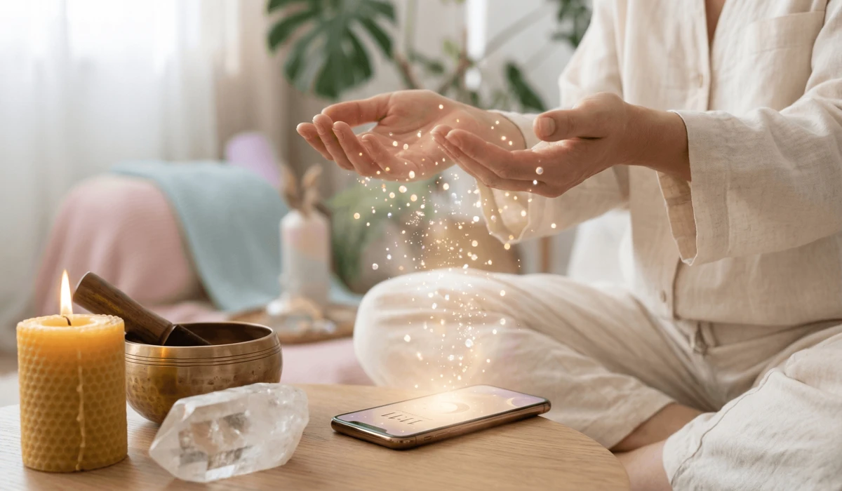 What Are Angel Numbers? A Beginner’s Guide to Their Meanings and Significance 2 - Buddha Bodhis A meditation ritual showing the spiritual significance of seeing 11:11 as a sign of divine alignment and mindfulness.