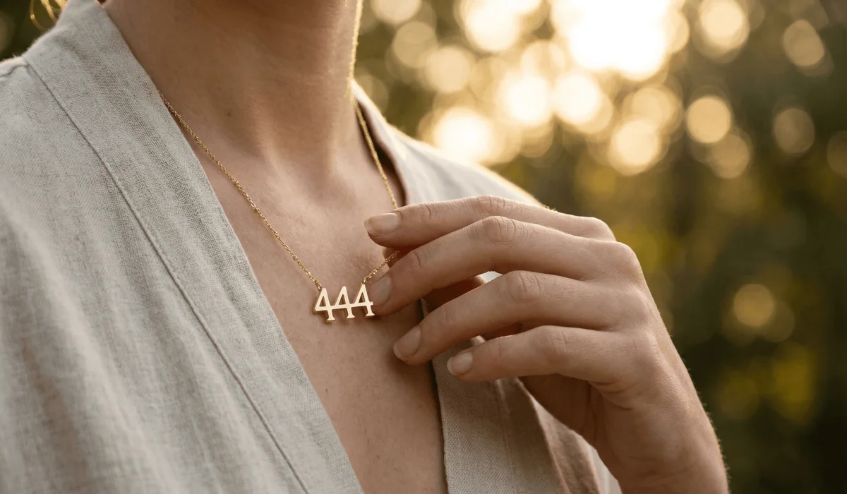The Meaning of Angel Number 444: Why You Are Seeing This Sign of Divine Protection 2 - Buddha Bodhis Elegant 444 angel number jewelry pendant for protection and grounding during digital burnout.