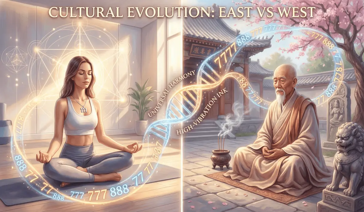 Angel Number Tattoos: A Guide to Spiritual Meanings, Design Ideas, and Placement 2 - Buddha Bodhis Comparison of Western and Eastern spiritual perspectives on angel numbers and universal energy.