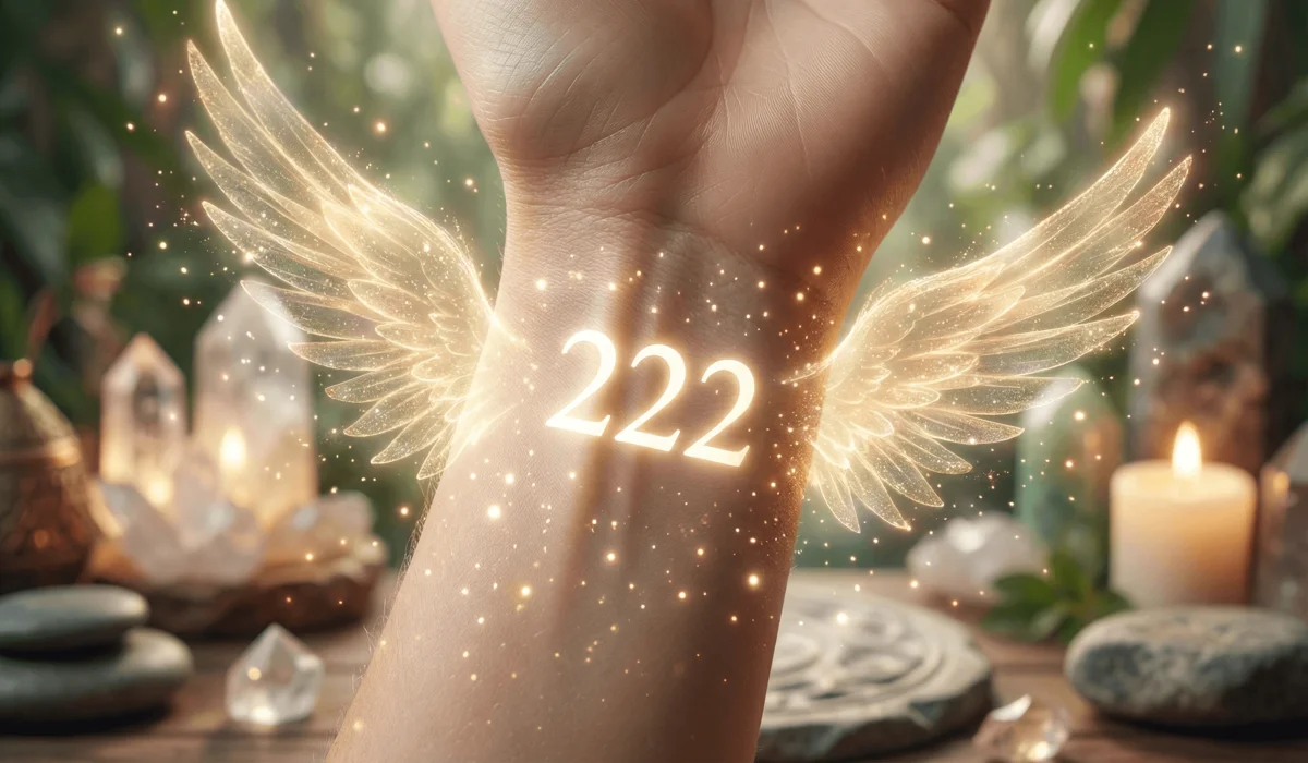 Angel Number Tattoos: A Guide to Spiritual Meanings, Design Ideas, and Placement 3 - Buddha Bodhis A minimalist 222 angel number tattoo on a wrist symbolizing divine alignment and spiritual guidance.