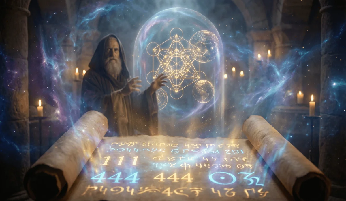 Angel Number Tattoos: A Guide to Spiritual Meanings, Design Ideas, and Placement - Buddha Bodhis Sacred geometry and ancient numerology symbols representing the origins of Angel Numbers.