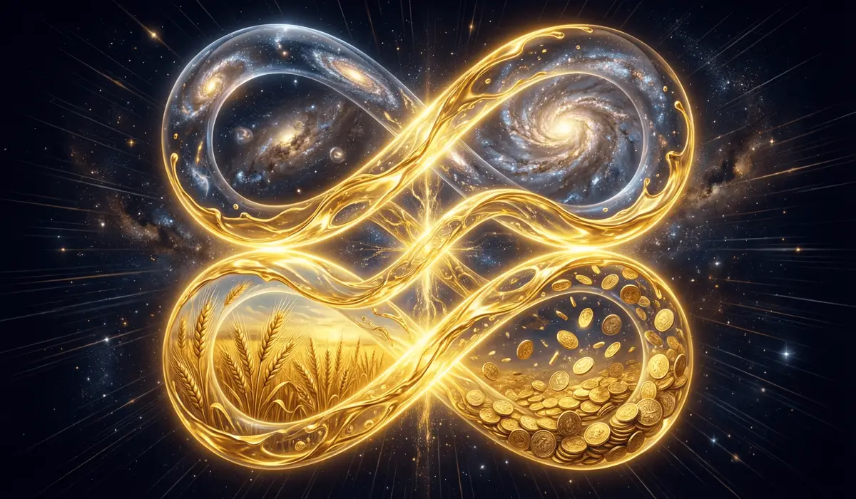 888 Angel Number Meaning: A Spiritual Guide to Abundance and Prosperity 4 - Buddha Bodhis Sacred geometry of the 888 vertical infinity loop showing the connection between celestial intention and material wealth.