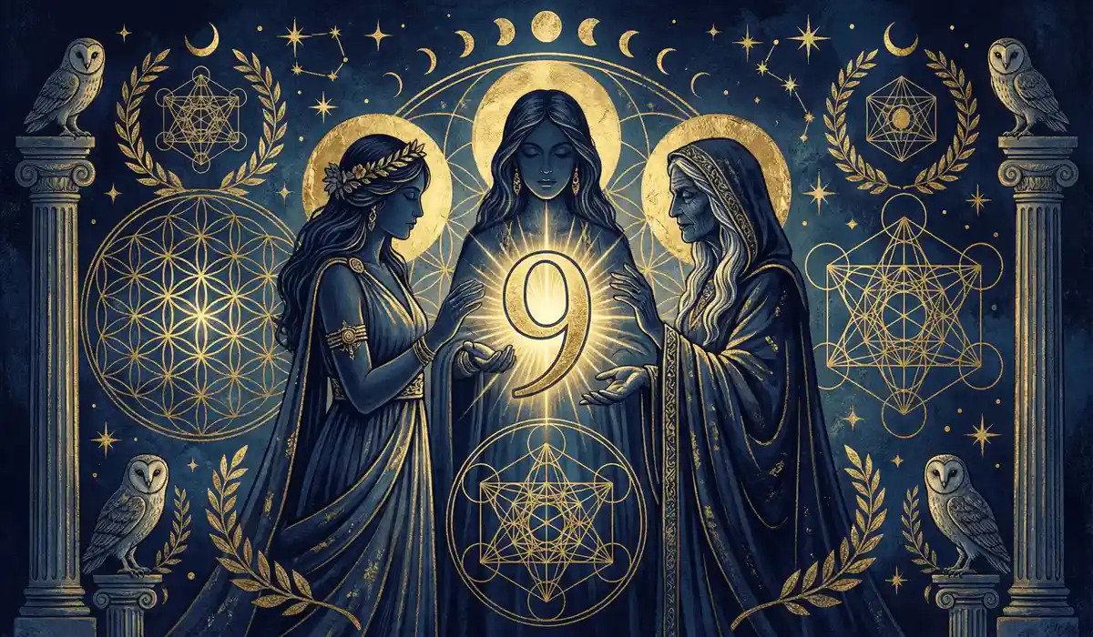 999 Angel Number Meaning: Embracing Completion and New Beginnings 1 - Buddha Bodhis Sacred numerology and the Triple Goddess archetype representing the divine power of 999.