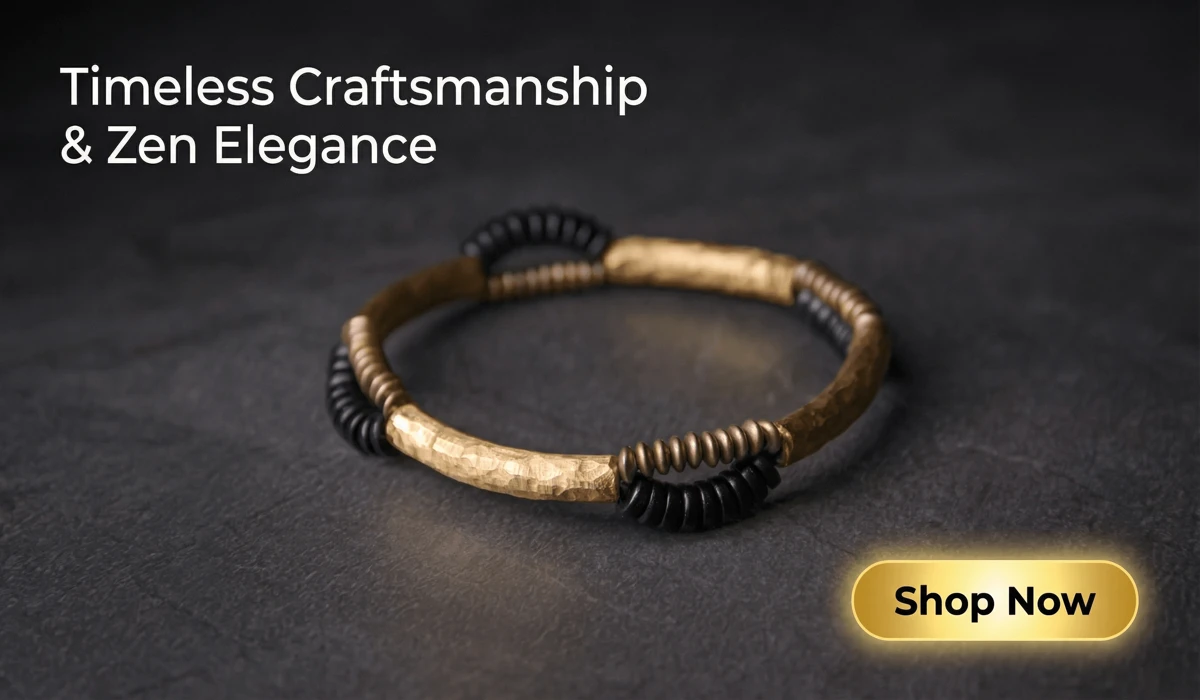 1111 Angel Number Meaning: Understanding Your Spiritual Wake-Up Call 2 - Buddha Bodhis The Pillar of Stillness: A premium handmade hammered brass and ebony bracelet for minimalist luxury jewelry fashion.