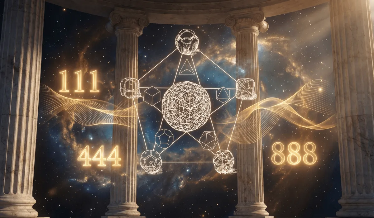 Why You Keep Seeing Multiple Different Angel Numbers and What It Means for Your Journey - Buddha Bodhis Sacred geometry and ancient Greek Pythagorean concept of numbers as cosmic vibrations and angel numbers in space.