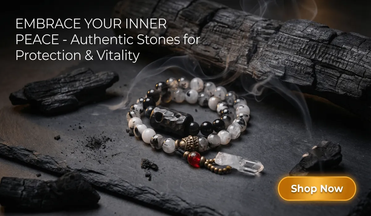 Why You Keep Seeing Multiple Different Angel Numbers and What It Means for Your Journey 4 - Buddha Bodhis Spiritual Journey Bracelet with natural black and white stone beads and crystal point charm on a dark Zen background, featuring a Shop Now button for SEO blog content.