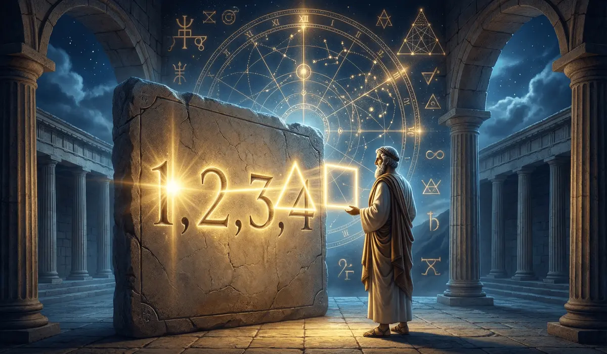 How to Distinguish and Interpret Angel Numbers and Dream Signs - Buddha Bodhis Pythagorean numerology and sacred geometry illustrating the ancient origins of angel numbers.