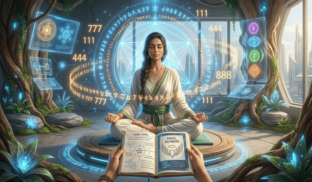How to Distinguish and Interpret Angel Numbers and Dream Signs 3 - Buddha Bodhis A spiritual practitioner performing meditation rituals to decode angel numbers and dream signs for spiritual growth.