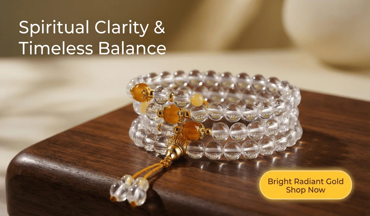 How to Distinguish and Interpret Angel Numbers and Dream Signs 2 - Buddha Bodhis Handcrafted 108 White Crystal Mala Bracelet with Amber and Buddha Bodhisattva pendant - Premium Spiritual Meditation Jewelry