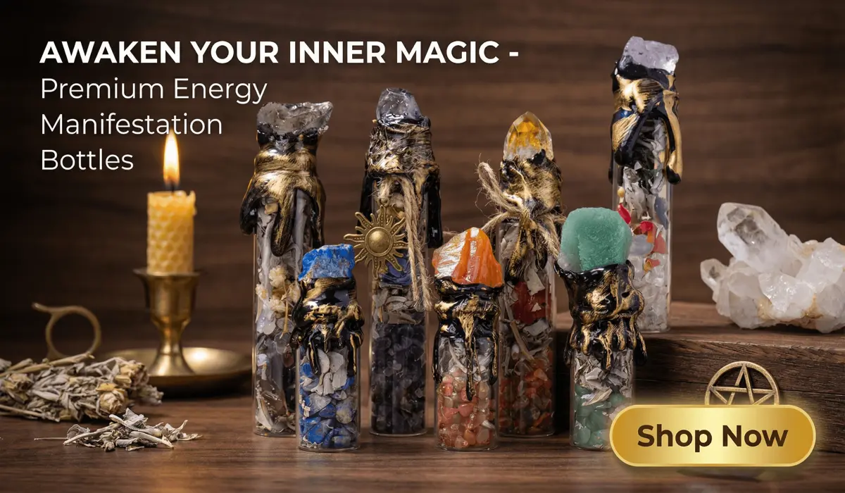 How to Use Angel Numbers in Your Journaling and Scripting Practice 2 - Buddha Bodhis Handcrafted Natural Crystal Spell Jars with black wax and gold accents for energy manifestation and healing altar decor.