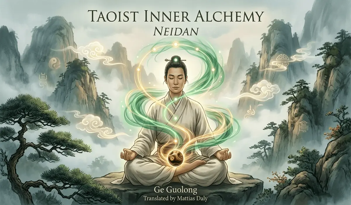 Huanghuali Wood and the Path to Stillness: Its Role in Taoist Meditation and Inner Alchemy 1 - Buddha Bodhis Taoist practitioner using Huanghuali wood to balance Qi flow and grounding energy during inner alchemy.
