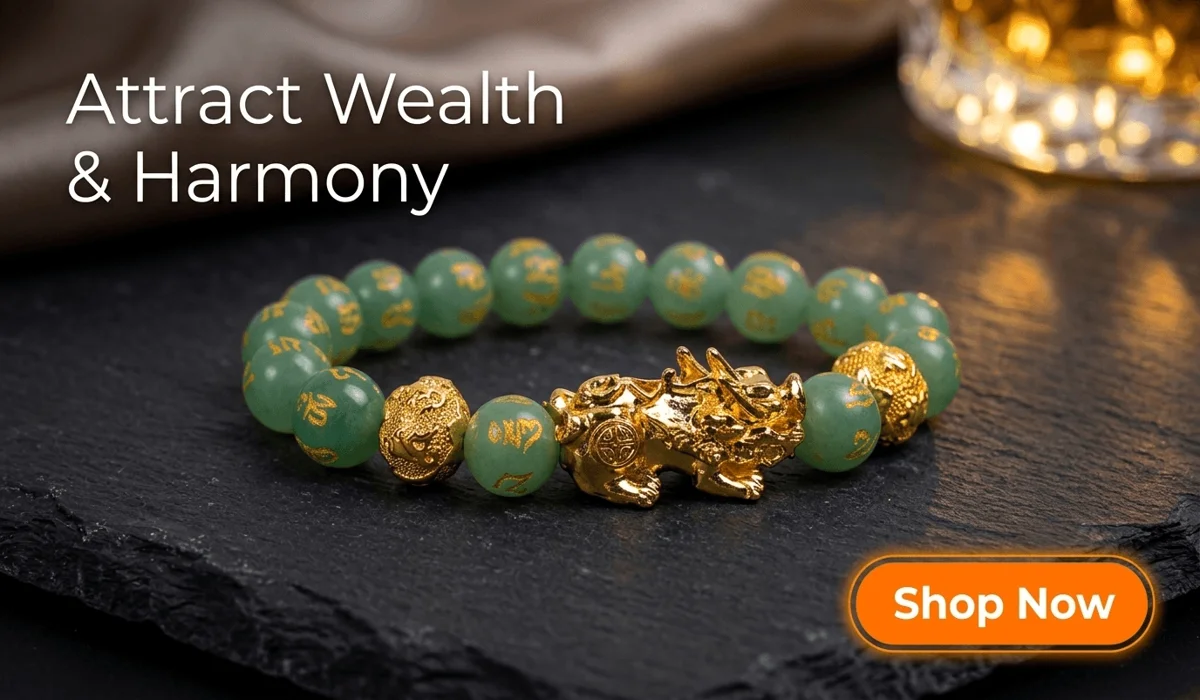 The Meaning and Spiritual Benefits of the Om Mani Padme Hum Bracelet 2 - Buddha Bodhis Natural 10mm Green Aventurine Pixiu Bracelet with Gold Om Mani Padme Hum Inscriptions for Luck and Wealth - High-end Feng Shui Jewelry