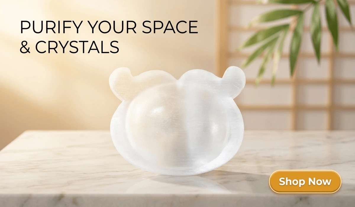 Can Selenite Go in Water? How to Clean and Care for Your Crystals Safely 2 - Buddha Bodhis Natural Moroccan Selenite Ox Bowl used as a crystal cleansing and charging plate for spiritual home decor