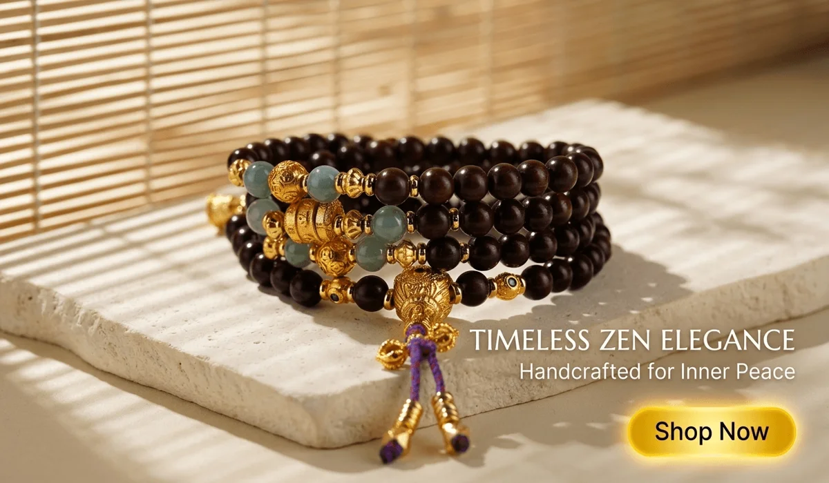 The Spiritual Significance and Benefits of Wearing Wooden Prayer Beads 3 - Buddha Bodhis Handcrafted Natural Red Sandalwood and Jadeite Multi-wrap Bracelet with Gold Accents - Timeless Zen Elegance for Wellness and Fashion