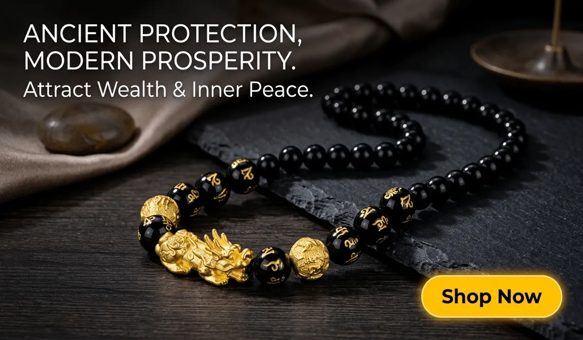 How to Practice the Om Mani Padme Hum Mantra with Mala Beads 3 - Buddha Bodhis Natural Black Obsidian Pixiu Necklace with Gold Mantra Beads for Wealth and Protection - Shop Now
