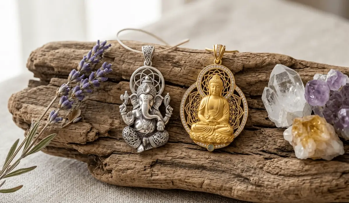 Ganesha and Buddha Statues: Understanding Their Symbolism and Placement for Your Home 4 - Buddha Bodhis Intricate Ganesha and Buddha jewelry amulets serving as mindfulness anchors for daily wear.
