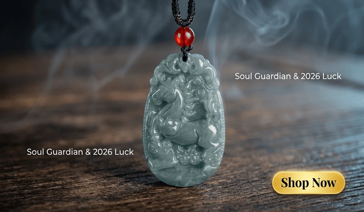 The Spiritual Connection of Jade Chinese Zodiac Pendants: Meanings and Benefits 2 - Buddha Bodhis Natural Blue Aura Jadeite Horse Zodiac Pendant - Authentic Soul Guardian and 2026 Luck Charm Necklace for Prosperity and Protection