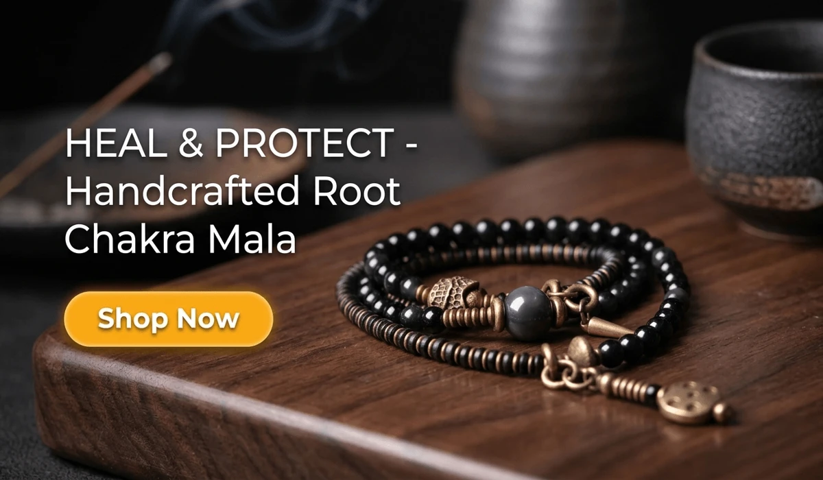 How to Use a Wrist Mala for Mantra Chanting: A Step-by-Step Guide 1 - Buddha Bodhis Real Black Obsidian and Ebony Wood Mala Bracelet for Root Chakra Protection - Handcrafted spiritual meditation jewelry with antique bronze accents