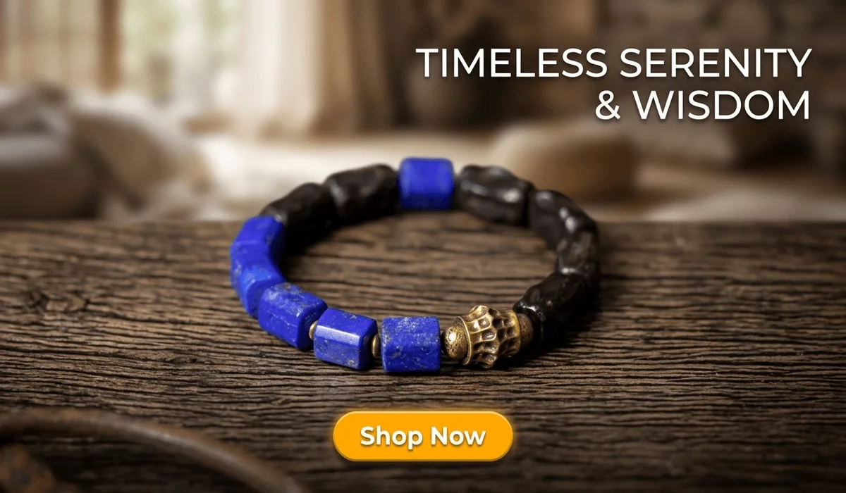 Which Hand to Wear Your Lapis Lazuli Bracelet for Energy and Wisdom? 3 - Buddha Bodhis Handcrafted Lapis Lazuli and Ebony Wood Bracelet for Grounded Wisdom, featuring authentic blue gemstones and dark wood beads in a zen-style setting.