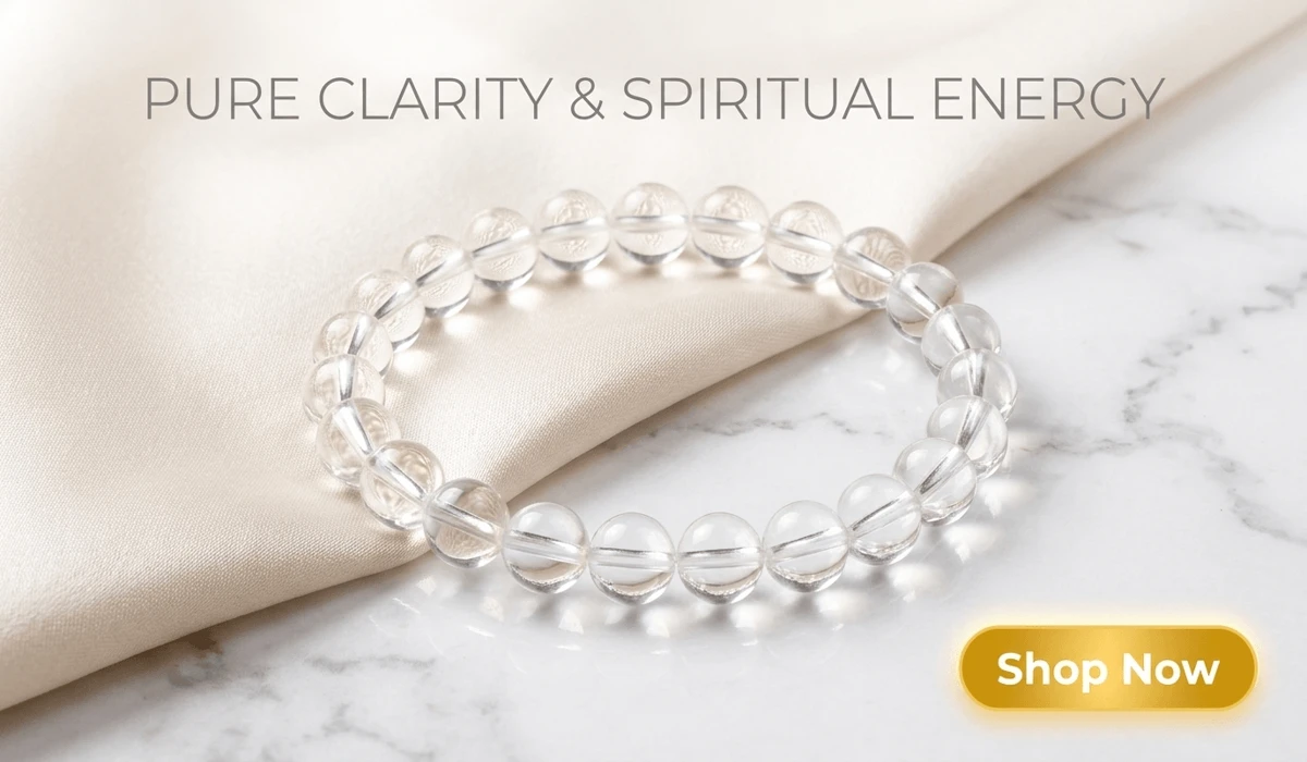 Can You Shower With Your Bracelet? A Guide to Safe Materials, Proper Care, and Cleansing 2 - Buddha Bodhis Natural Clear Quartz Bracelet for focus and aura cleansing, high-end crystal jewelry for spiritual healing and master healer benefits.