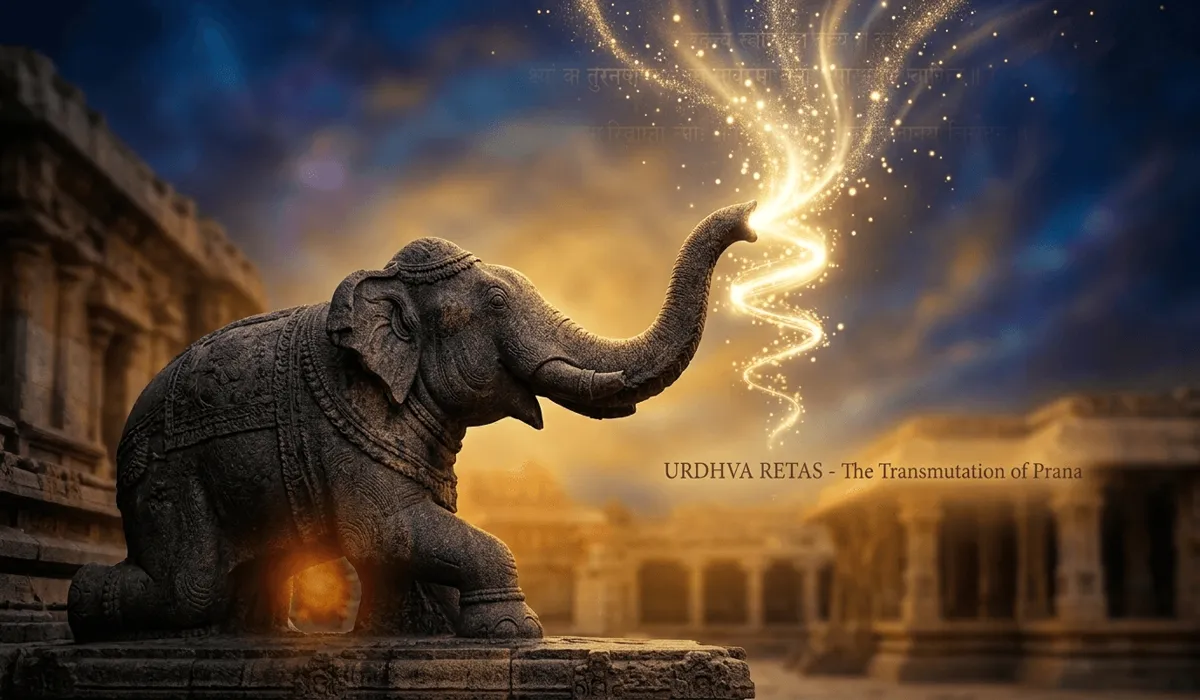 The Spiritual Meaning of an Elephant Trunk Up: Symbolism for Success and Prosperity 1 - Buddha Bodhis Spiritual energy visualization showing golden prana rising from an elephant's upward-pointing trunk.
