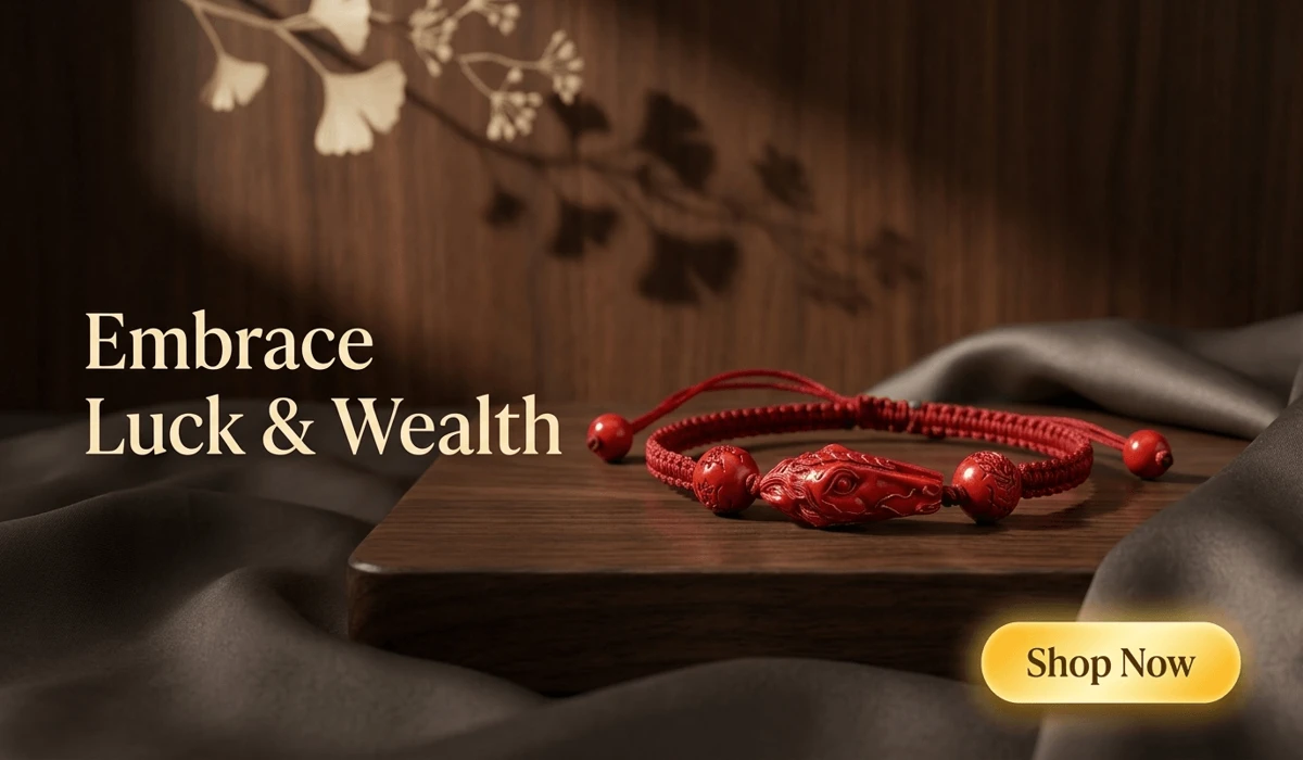 Can I Wear My Red String Bracelet in the Shower? Care and Spiritual Rules 4 - Buddha Bodhis Handcrafted red cinnabar horse zodiac bracelet for 2026 prosperity on a luxury minimalist background.