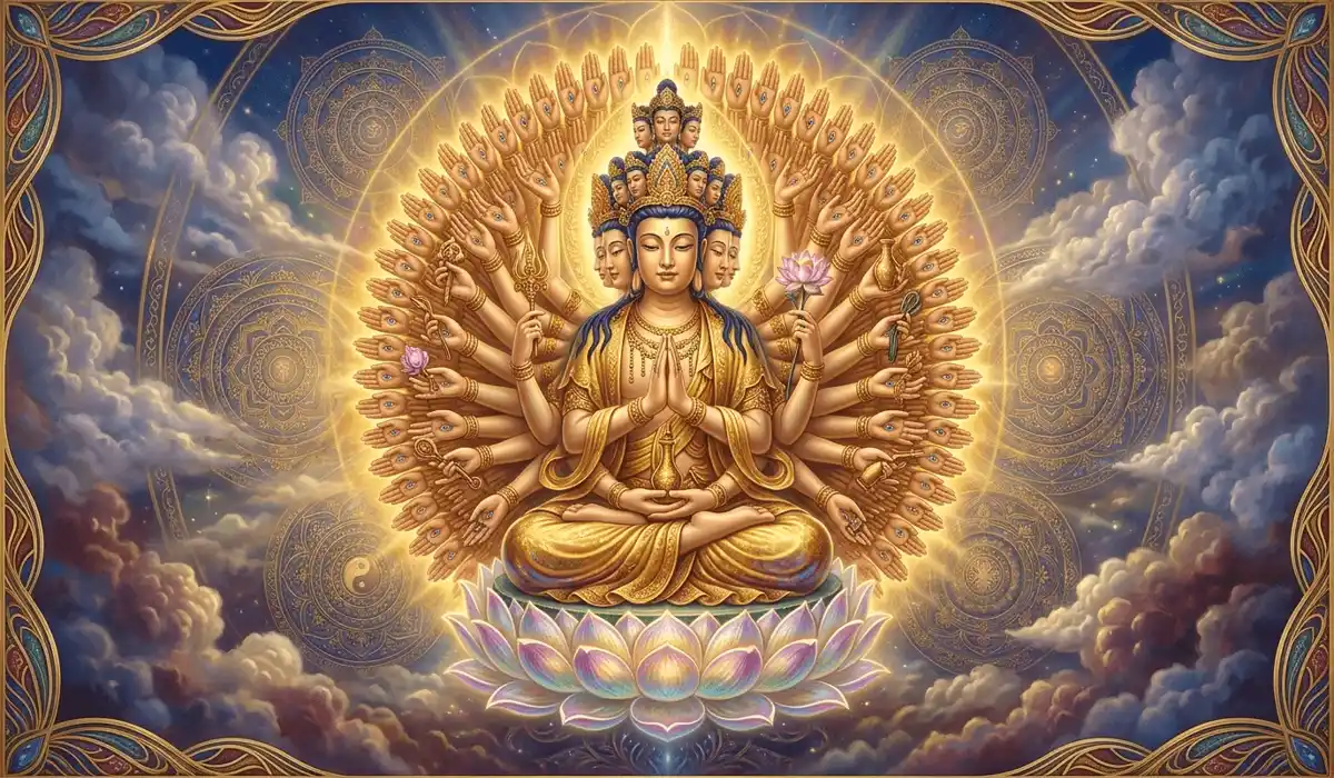 The Guardian Buddha for the Year of the Rat: Avalokitesvara (Kwan Yin) - Buddha Bodhis Sacred image of Sahasrabhuja Avalokitesvara, the Thousand-Handed Kwan Yin, the spiritual guardian Buddha for the Year of the Rat.