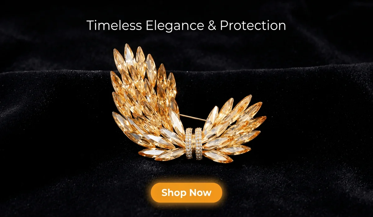 The Spiritual Meaning of a Butterfly Brooch: A Symbol of Soul Transformation 2 - Buddha Bodhis Luxury Golden Wing Austrian Crystal Brooch Phoenix Talisman for blog content
