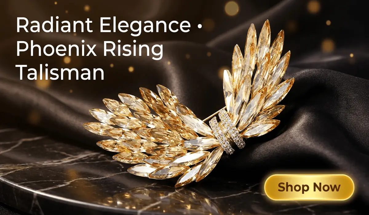 Is It Disrespectful to Wear a Buddha Head Pin? Sacred Symbolism and Jewelry Etiquette 6 - Buddha Bodhis Golden Wing Austrian Crystal Brooch Phoenix Rising Talisman for Heart Protection luxury jewelry display