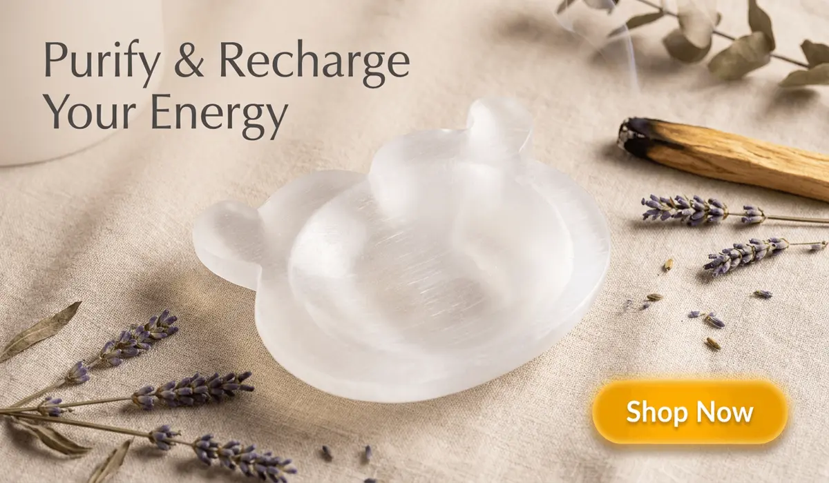 How to Cleanse Your Jewelry of Negative Energy: Safe & Practical Methods 6 - Buddha Bodhis Natural Moroccan Selenite Ox Bowl Crystal Cleansing and Charging Plate for energy purification