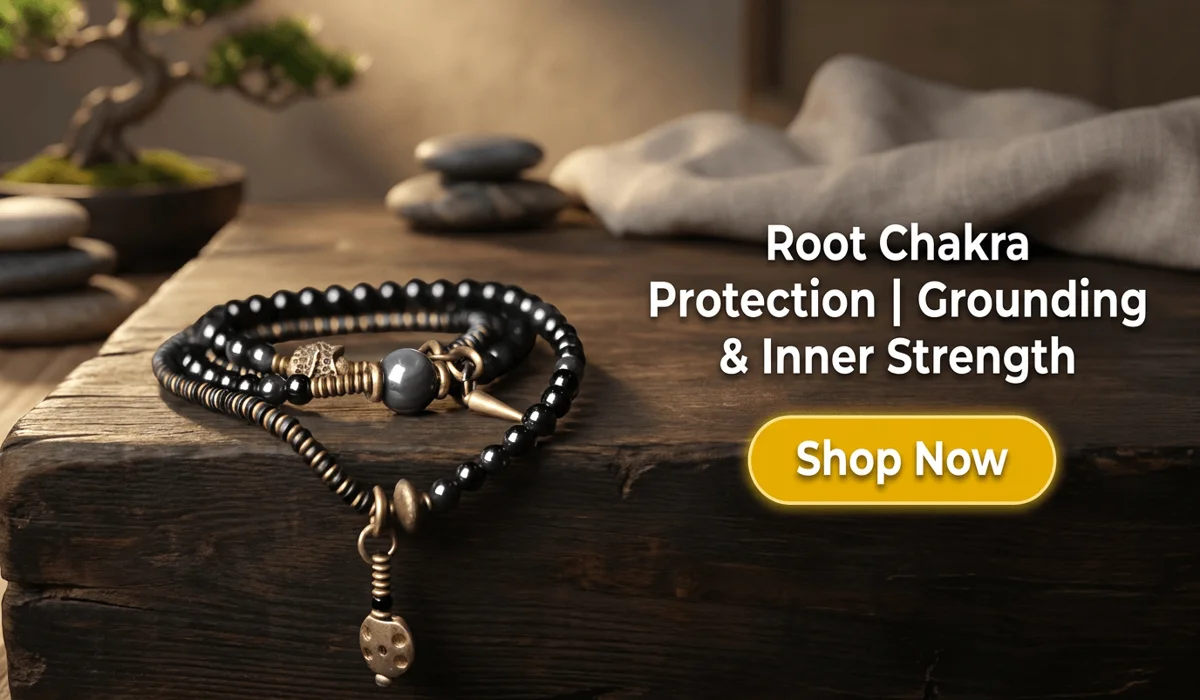 Black Obsidian Wrist Mala: Spiritual Protection, Meaning, and How to Wear 2 - Buddha Bodhis Handcrafted Real Black Obsidian and Ebony Wood Mala Bracelet for Root Chakra Protection and Spiritual Grounding