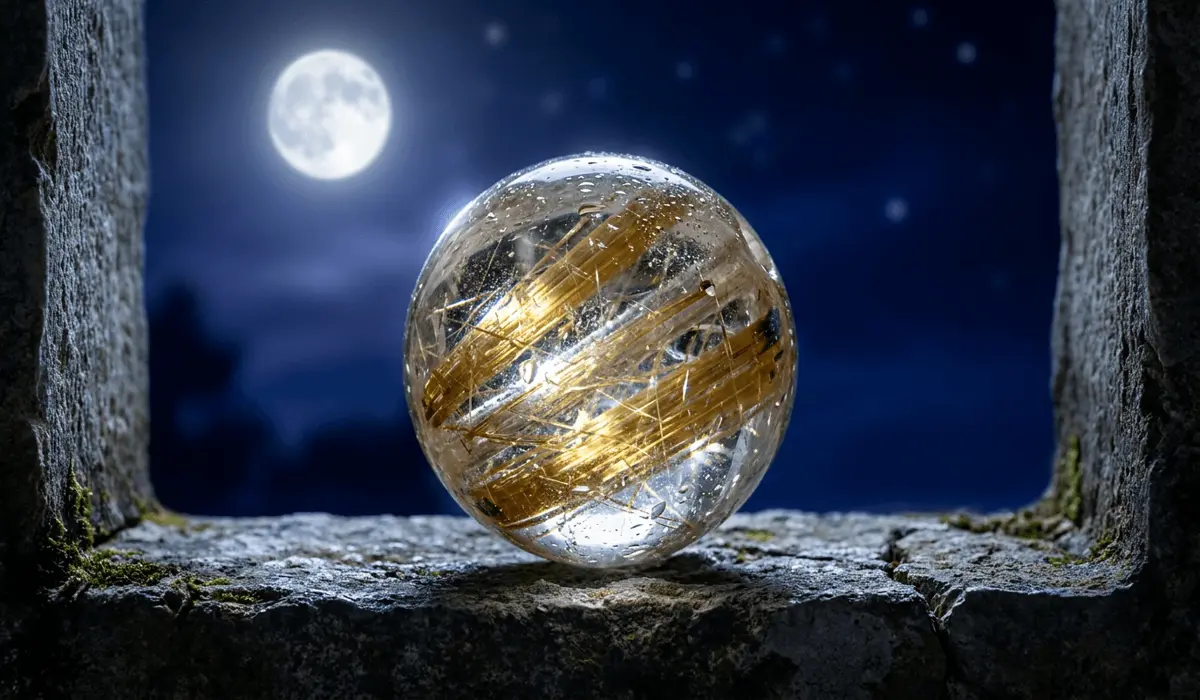 Which Hand to Wear Golden Rutilated Quartz: Feng Shui Rules for Attracting Wealth 4 - Buddha Bodhis Full moon light energy recharge process for Gold Rutilated Quartz to amplify golden thread financial vibrations