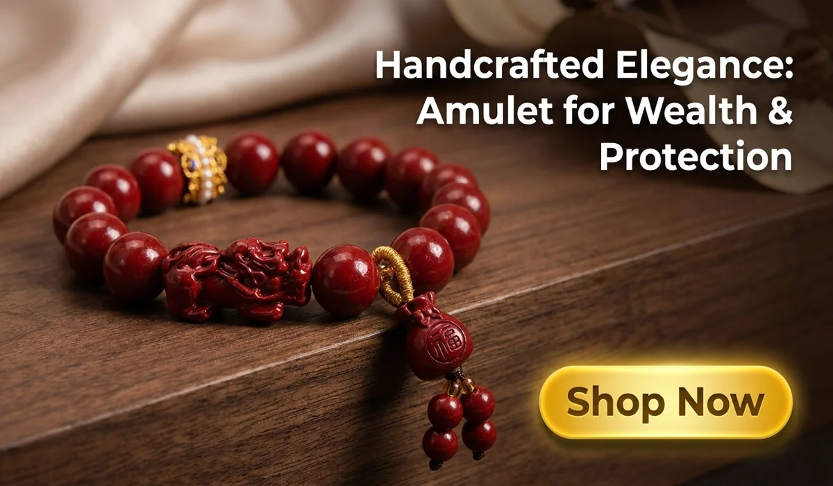 The Complete Guide to Pixiu: Meaning, History, and Feng Shui Rules 2 - Buddha Bodhis Handcrafted Natural Red Cinnabar Pixiu Bracelet with Lucky Bag Amulet for Wealth and Protection - Luxury Feng Shui Jewelry