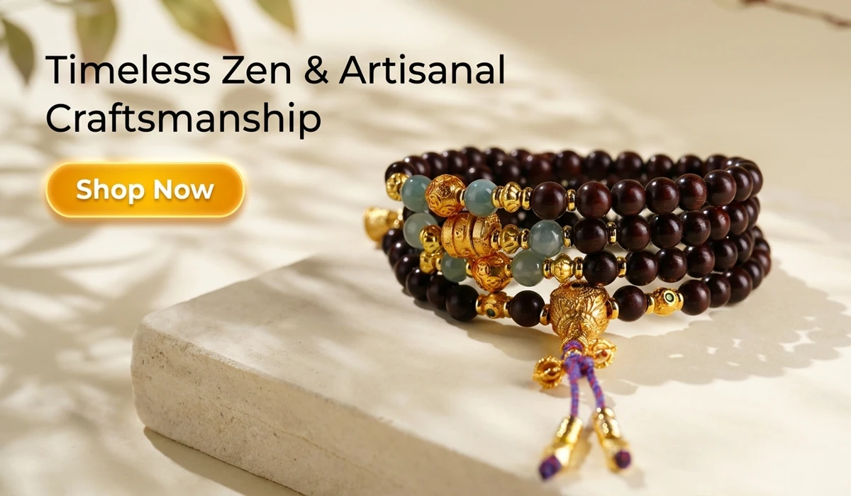 How to Identify Authentic Small Leaf Red Sandalwood: A Practical Guide for Enthusiasts 3 - Buddha Bodhis Handcrafted Natural Red Sandalwood and Jadeite Multi-wrap Bracelet with gold accents, elegant Zen-inspired jewelry for mindfulness and style, high-end e-commerce product display.