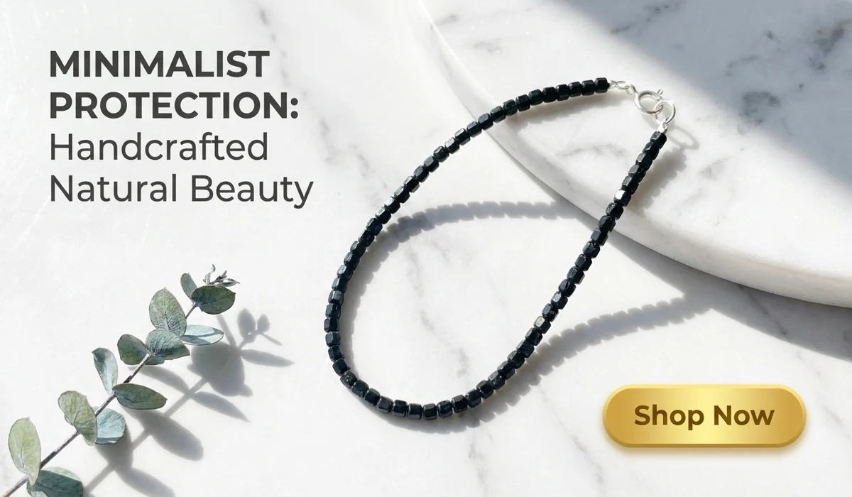 How to Meditate with Black Tourmaline for Grounding and Protection 2 - Buddha Bodhis Dainty Natural 2mm Black Tourmaline Square Bead Bracelet for minimalist protection and elegant style.