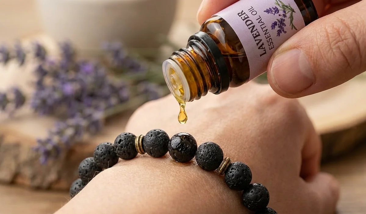 How to Use and Care for Your Essential Oil Lava Stone Bracelet 1 - Buddha Bodhis How to apply essential oils to a lava stone bracelet for long-lasting natural aromatherapy.